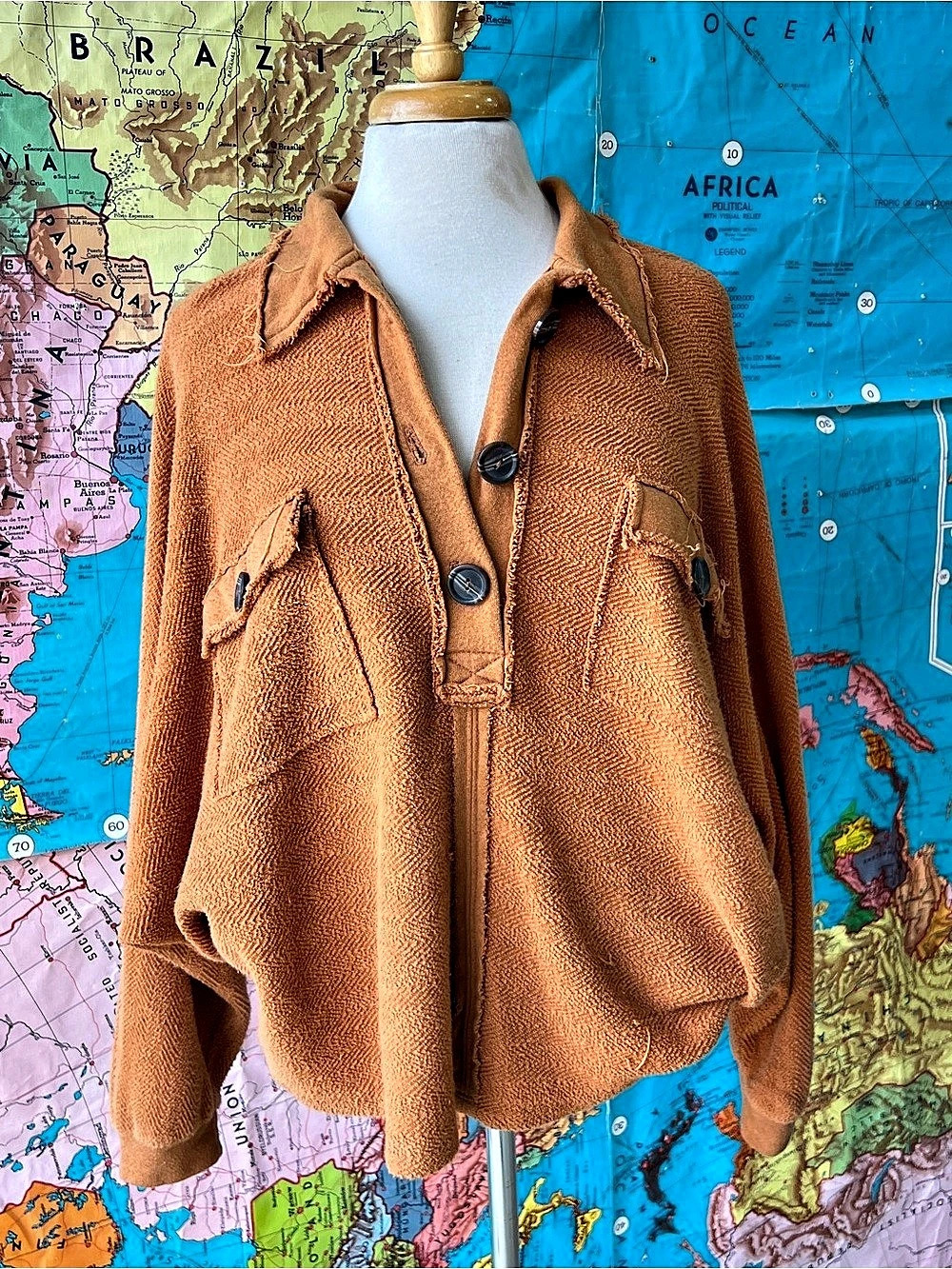 BUCKET LIST Brown Utility Jacket